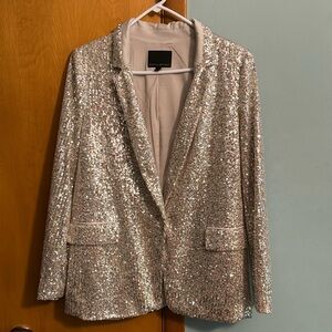 Size 10 Banana Republic Silver Sequin Blazer. Worn once.